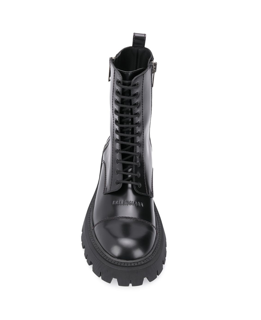Balenciaga Tractor 20 Mm Lace-up Boots In Black