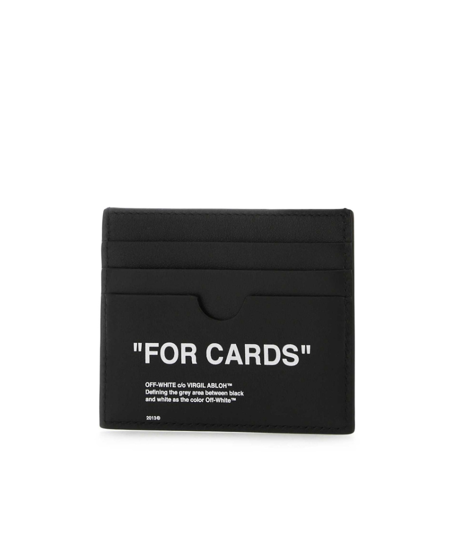 Off-white Slogan-print Cardholder In Black