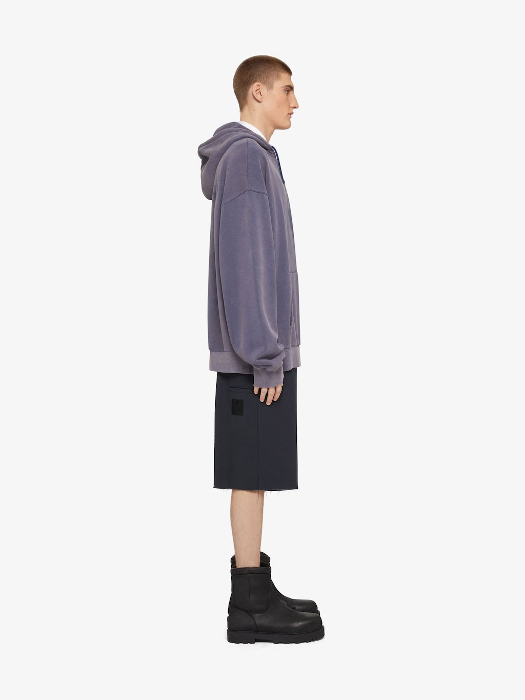 Givenchy Shadow Oversized Hoodie In Fleece In Purple