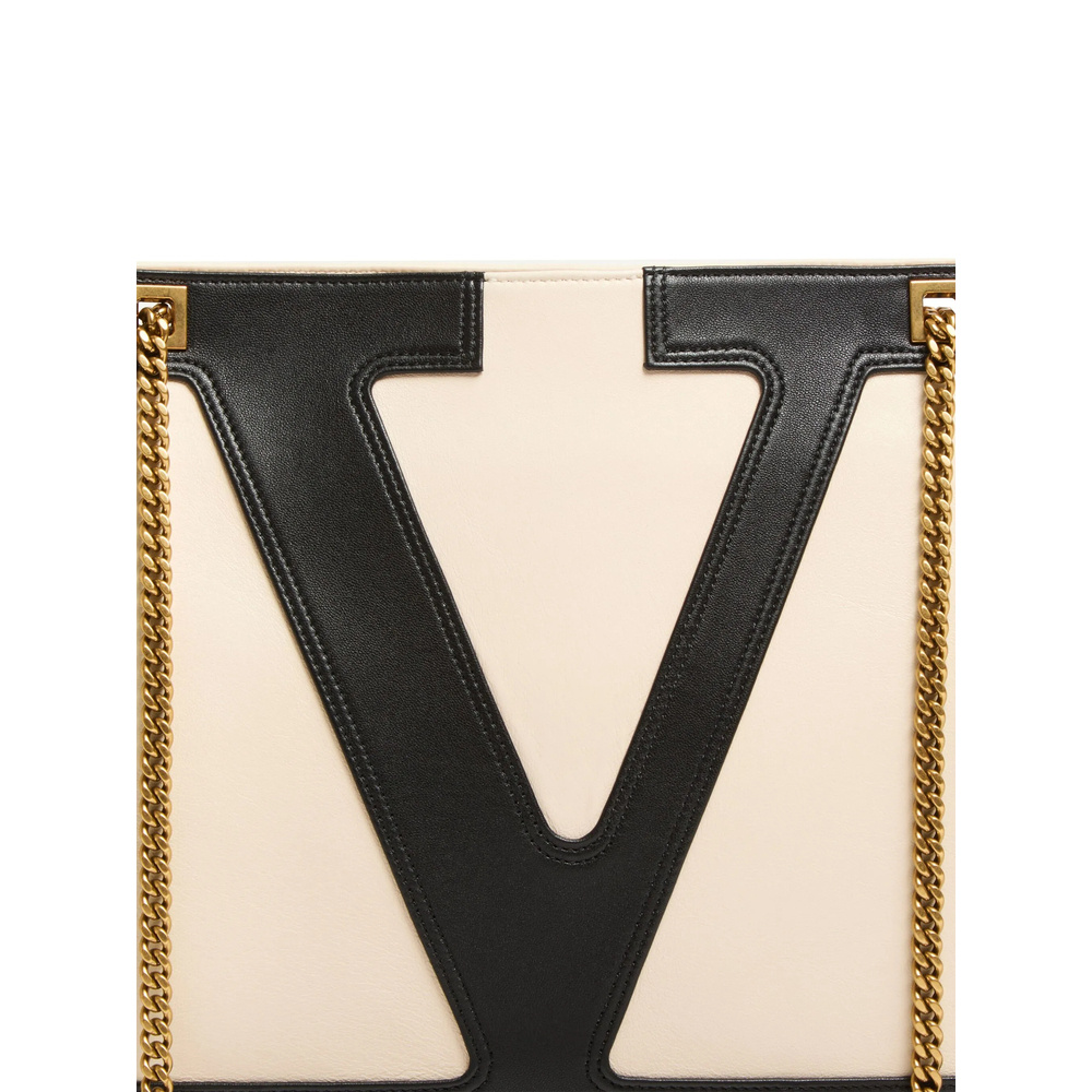 Valentino Zipper Shoulder Bag In White