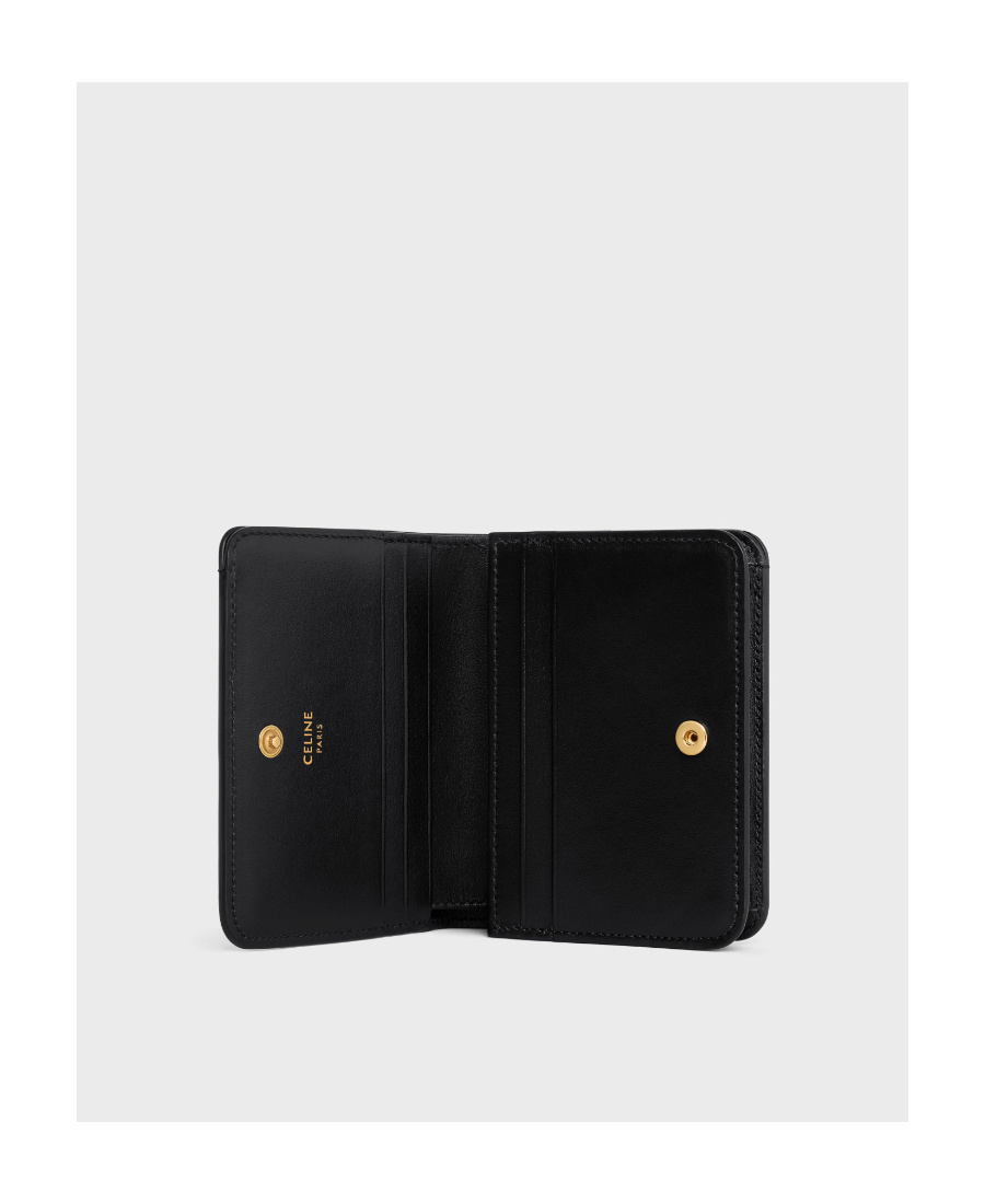 Celine Triomphe Logo Wallet In Black
