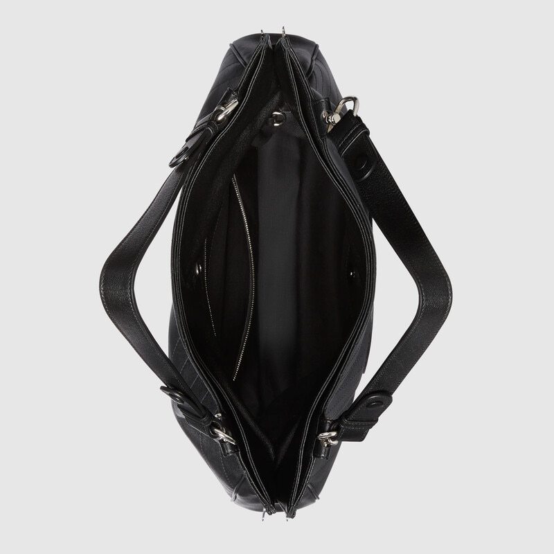 Gucci Interlocking G Leather Tote Bag In Black
