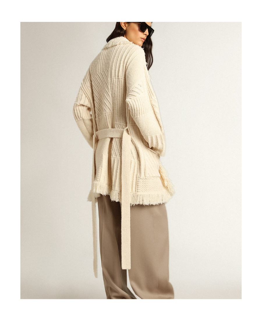 Golden Goose Tied-waist Cardigan In Nude