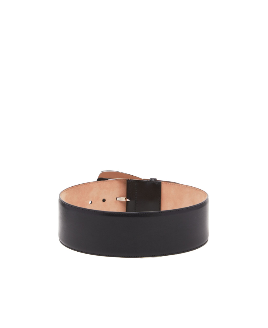 Alexander Mcqueen Geometric Buckle Waist Belt In Black