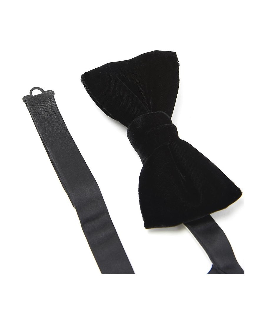 Saint Laurent Velvet Bow Tie In Black