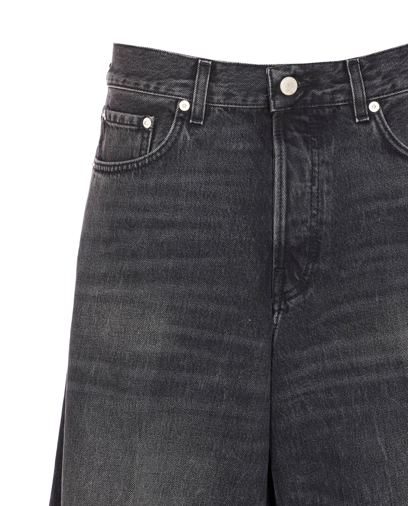 Haikure Wide Leg Five Pocket Trousers With Patch In Black