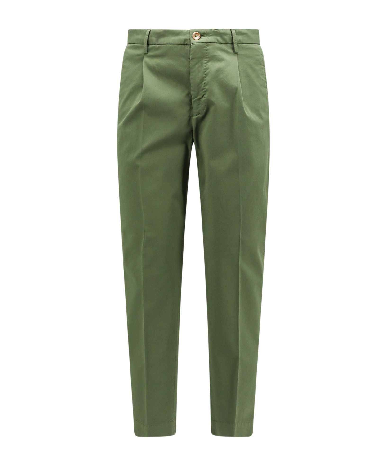 Incotex Stretch-cotton Tapered Trousers In Green
