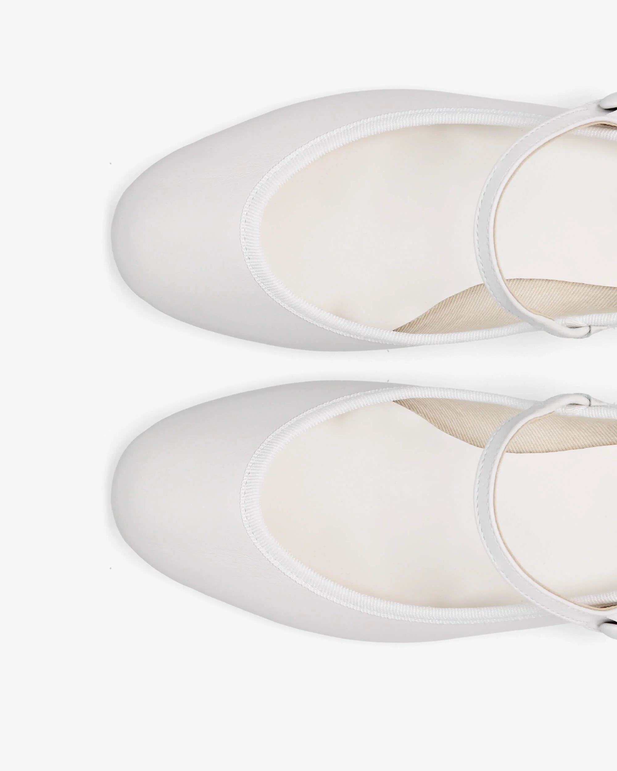 Repetto White Rose Mary Jane Heels In White