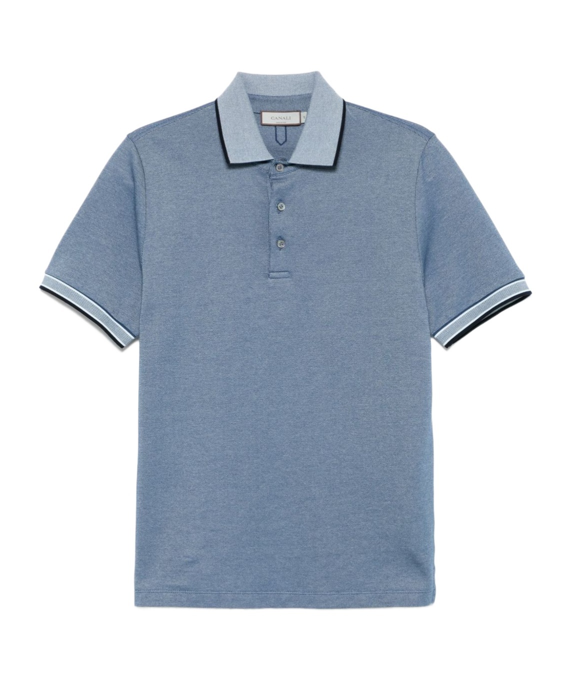 Canali Short-sleeved Polo Shirt In Blue