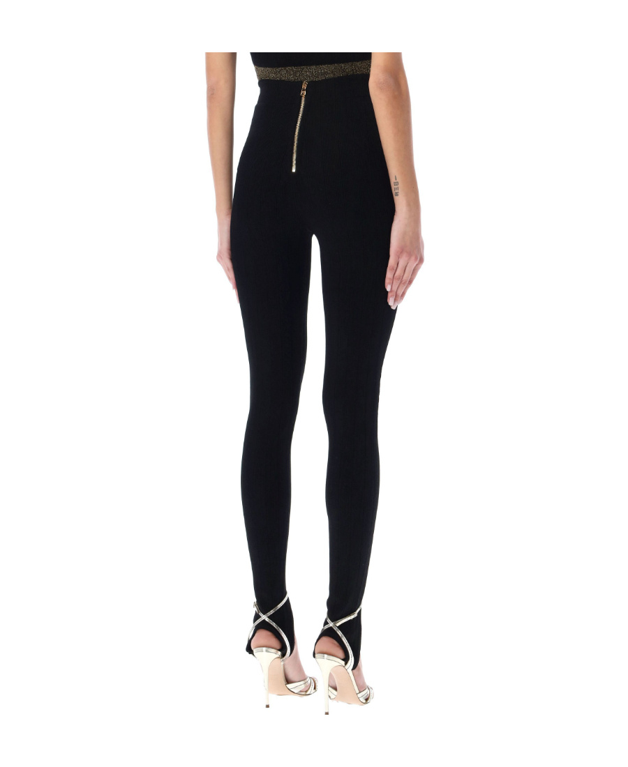 BALMAIN BUTTON-EMBELLISHED LEGGINGS 