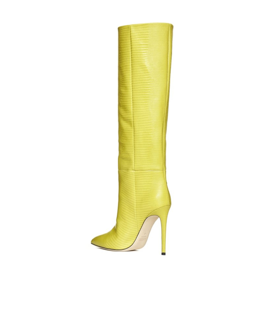 Paris Texas Lizard-effect Knee Boots In Yellow