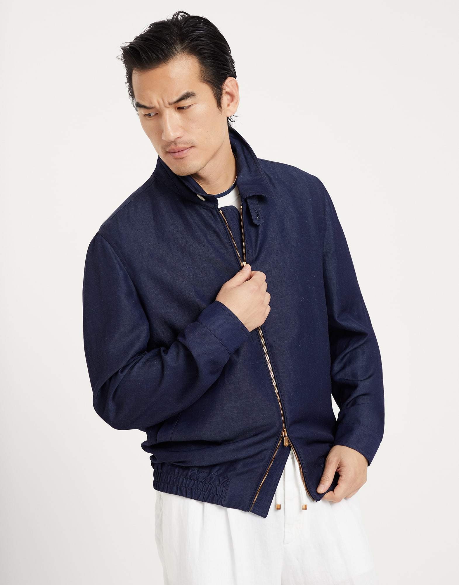 Brunello Cucinelli Cotton-blend Twill Bomber Jacket In Black