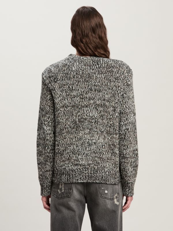 Palm Angels Palm Tree Marled Intarsia Sweater In Gray