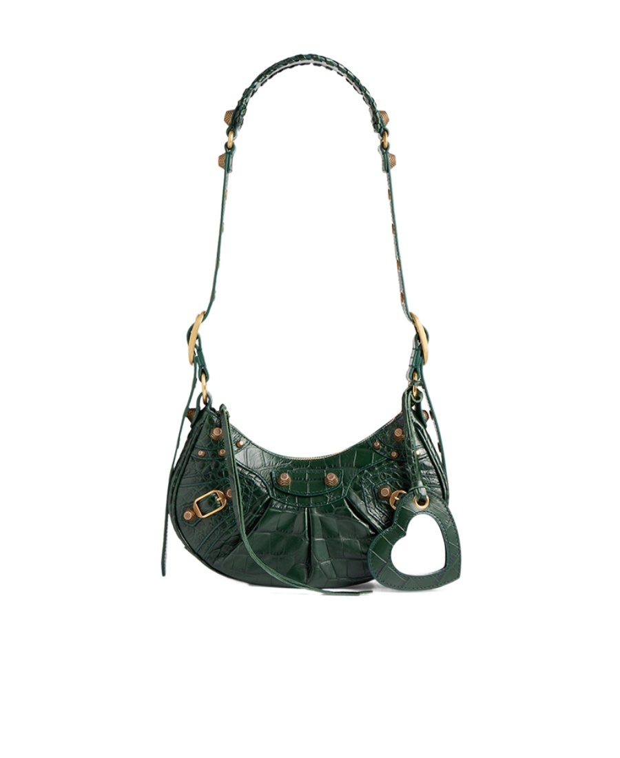 Balenciaga Borsetta A Tracolla Le Cagole Xs Con Lavorazione Coccodrillo Da Donna In Verde In Green