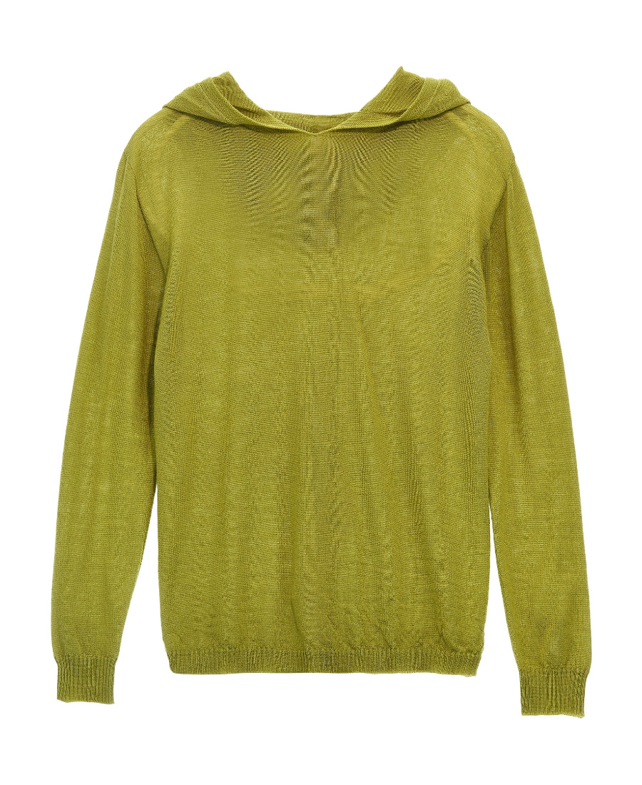 Rick Owens Wool Hooded Sweater In Green