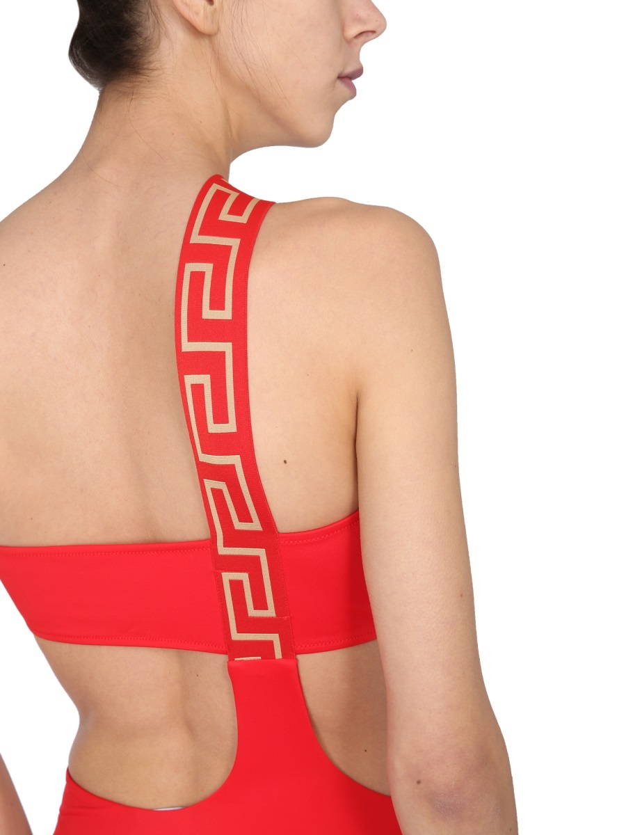 VERSACE GRECA KEY CUT-OUT SWIMSUIT