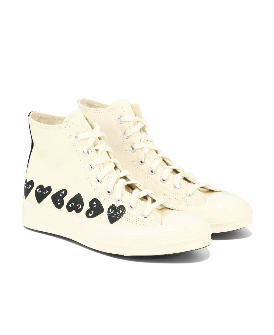 Comme Des Garçons Play Round-head High-top Skate Shoes In White