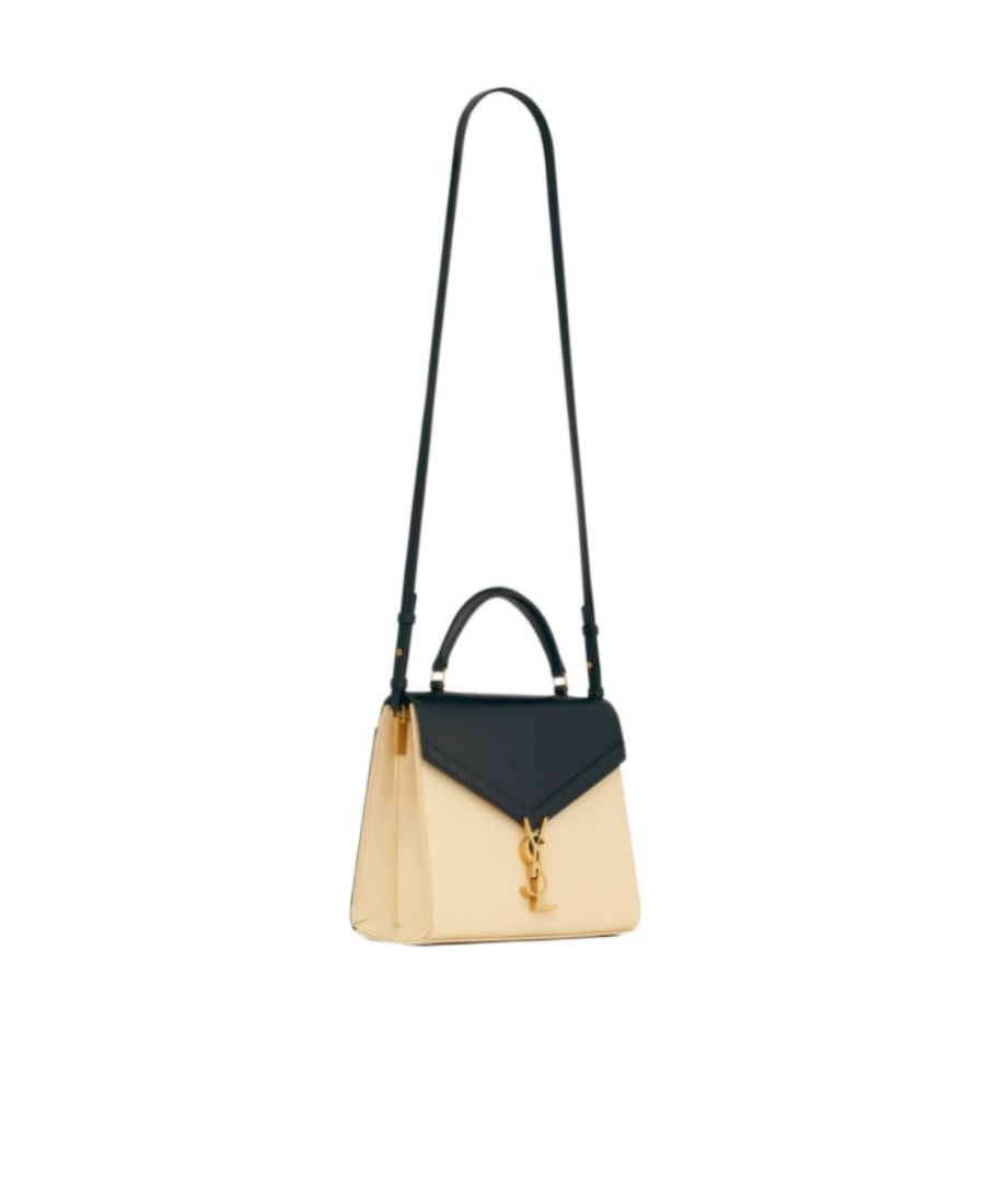 Saint Laurent Cassandra Two-tone Tote Bag In Nude