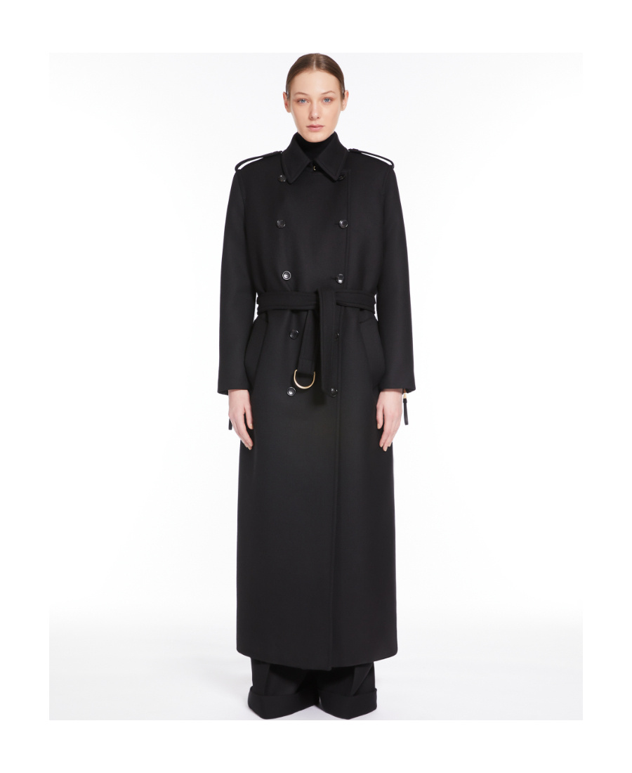 Max Mara Double-breasted Wool Coat In Black