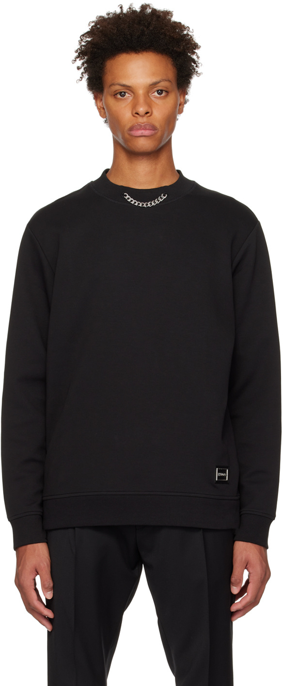 Shop Hugo Boss Round-neck Pullover Sweater In Black
