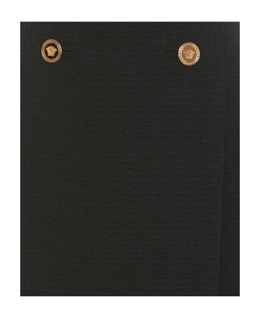 Versace Bouclé Wrap Miniskirt In Black