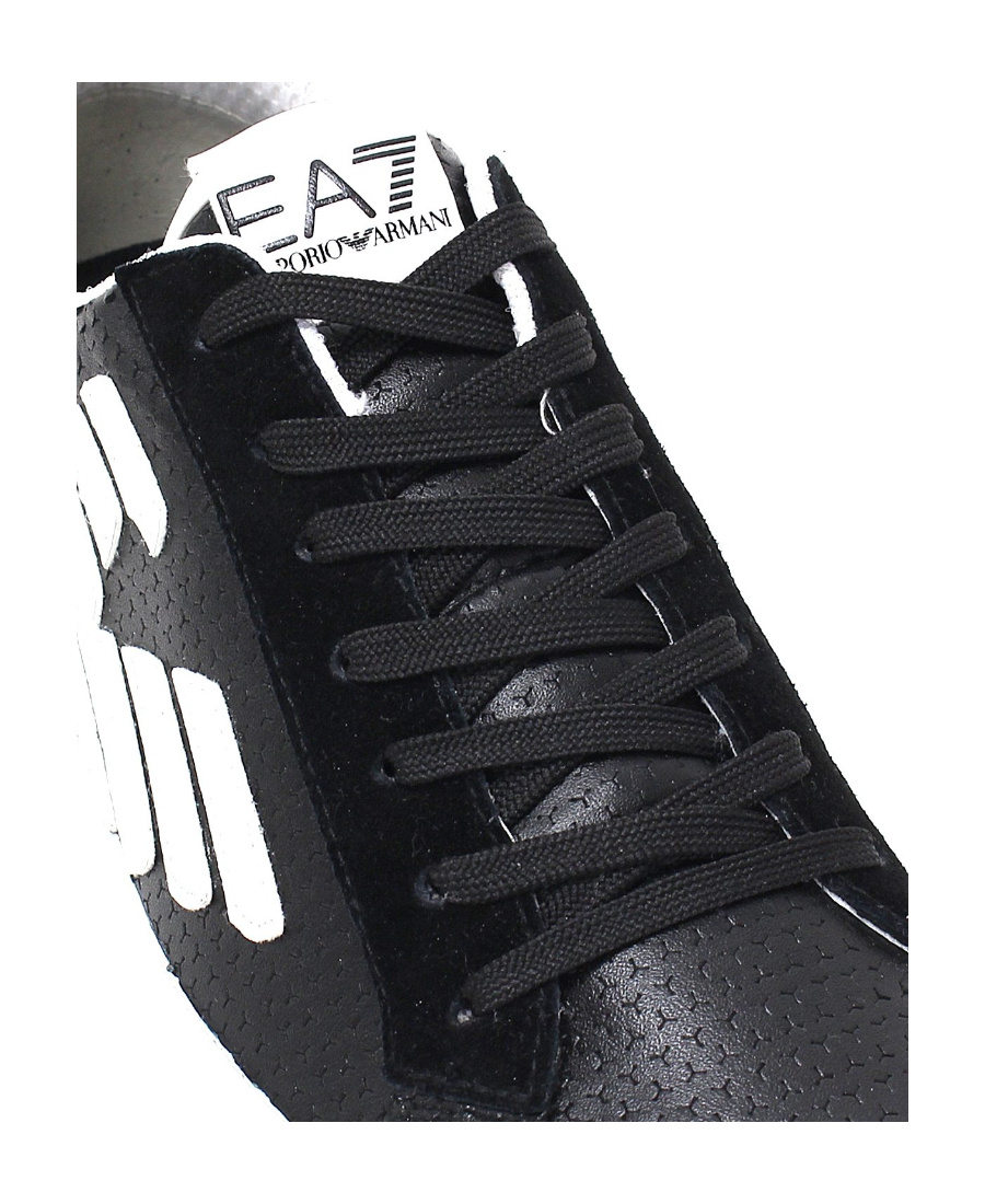 Ea7 Logo Details Casual Sports Shoes In Black