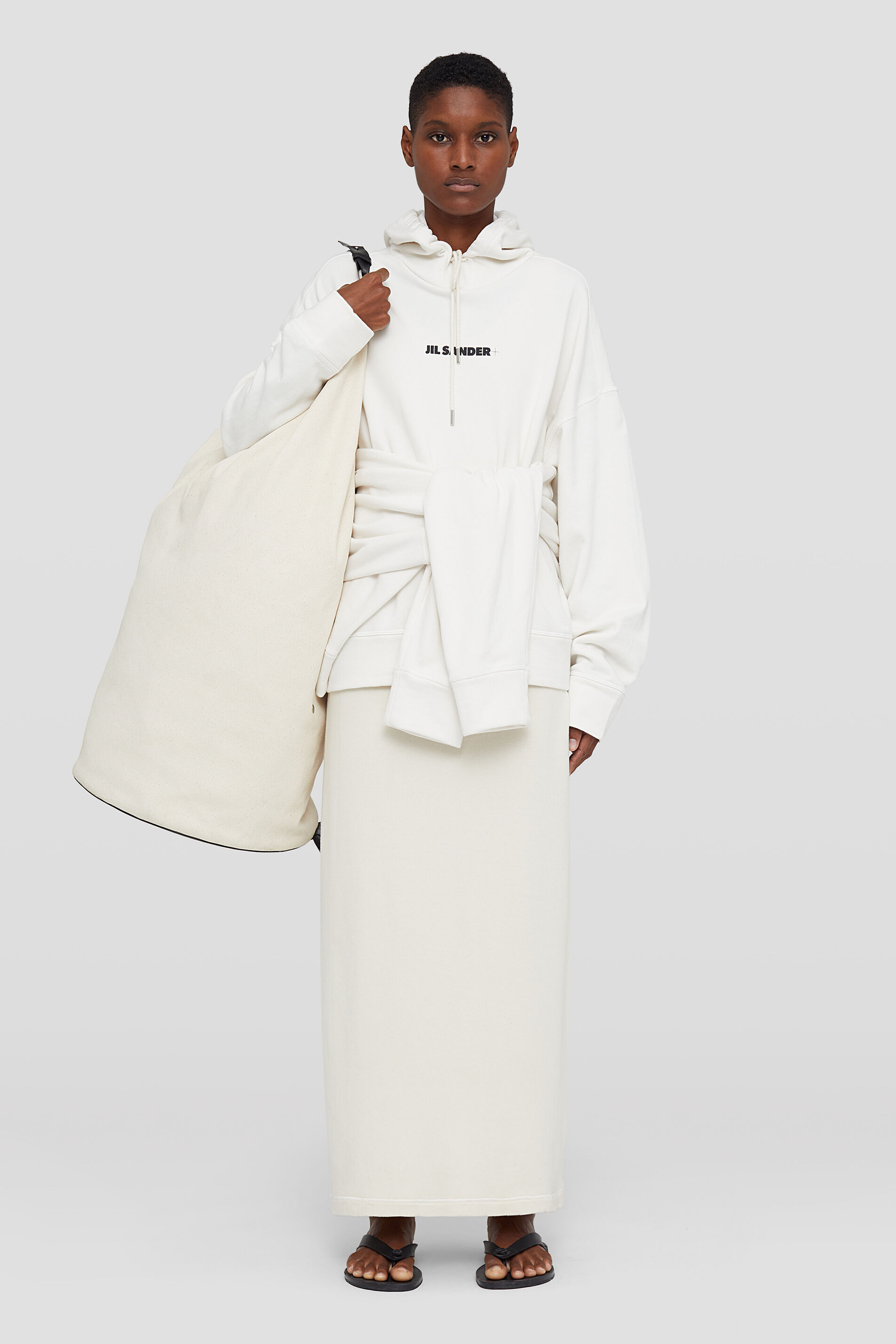 Shop Jil Sander Logo-print Hoodie In White