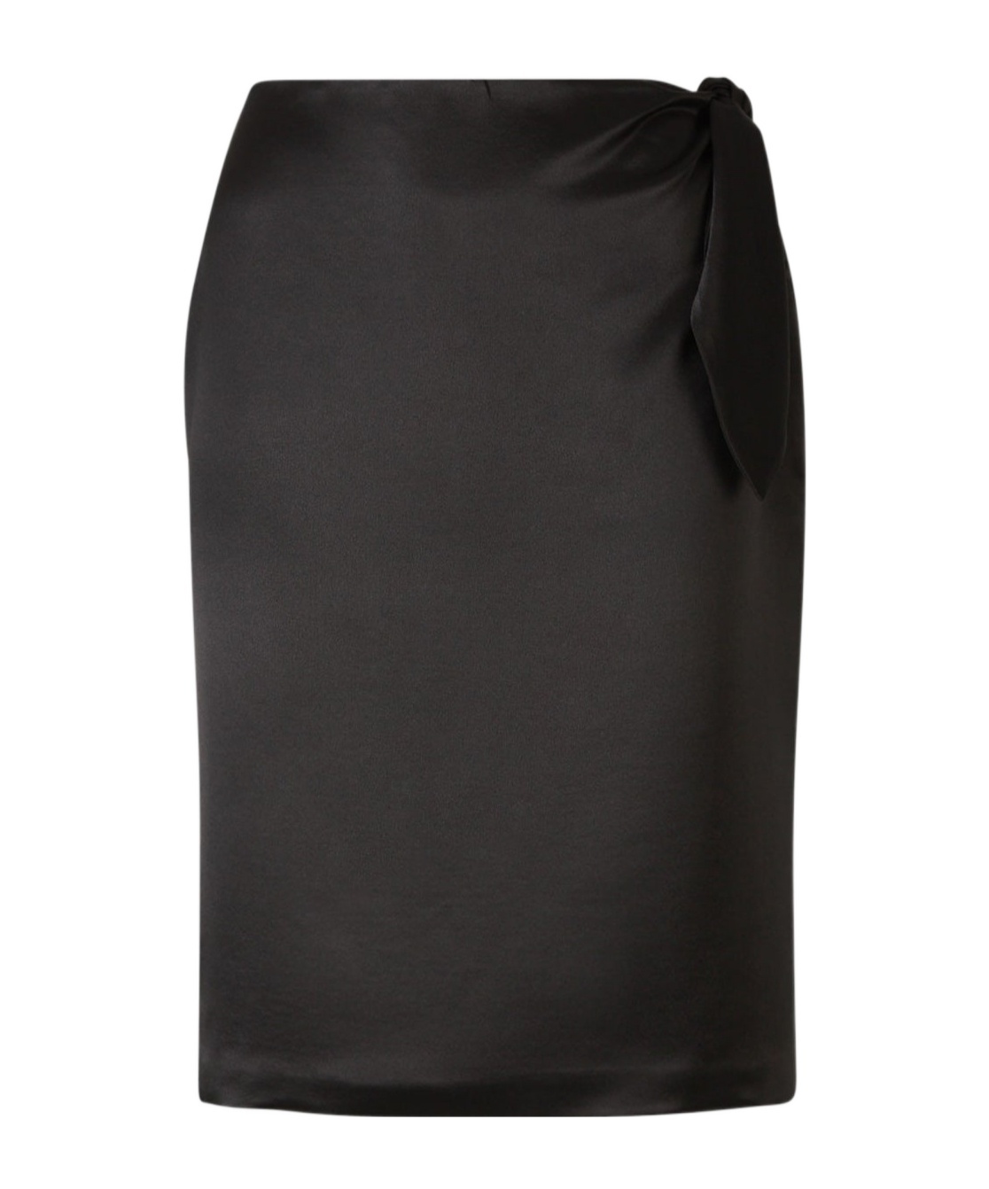 Saint Laurent Knot-detailing Silk Skirt In Black