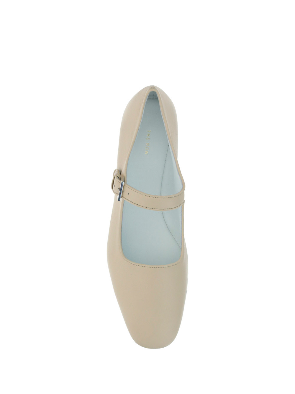 The Row Ava Leather Ballerina Shoes In Neutral