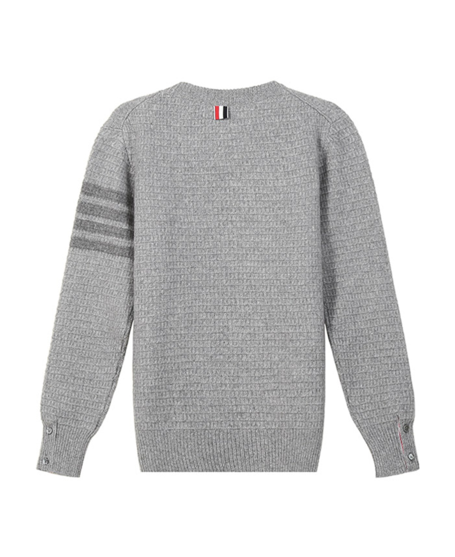 Thom Browne Long-sleeved Sweater In Light Gray