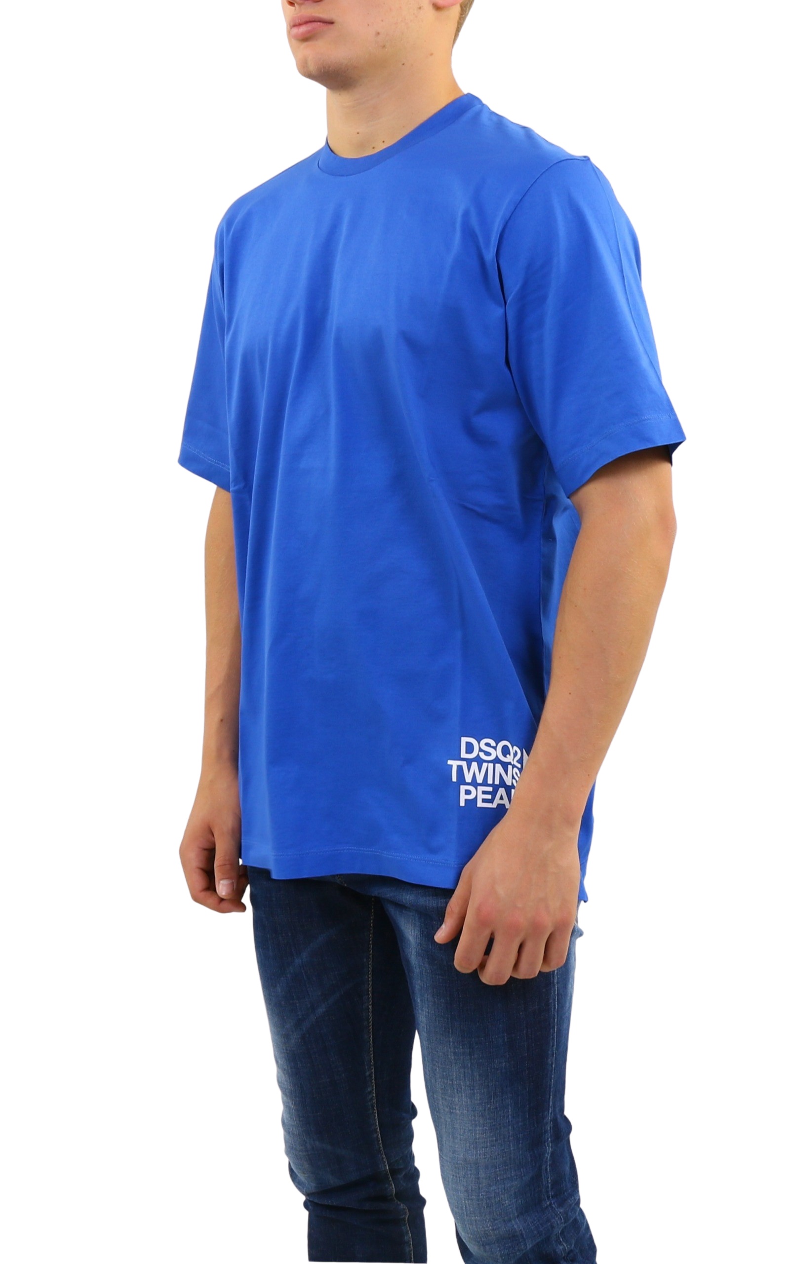 Dsquared2 T-shirt With Round Neck And Short Sleeves In Blue