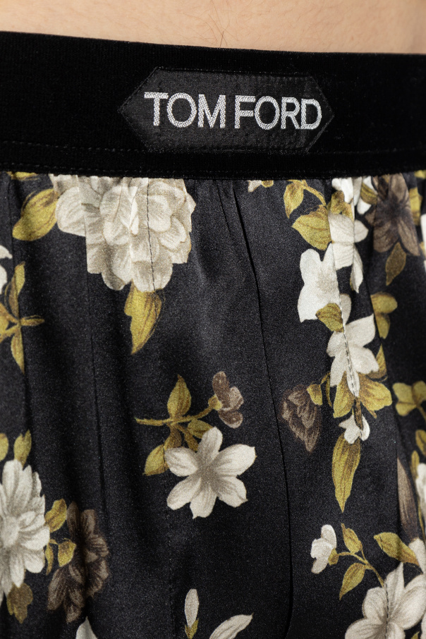 Tom Ford Floral Pattern Underwear In Black
