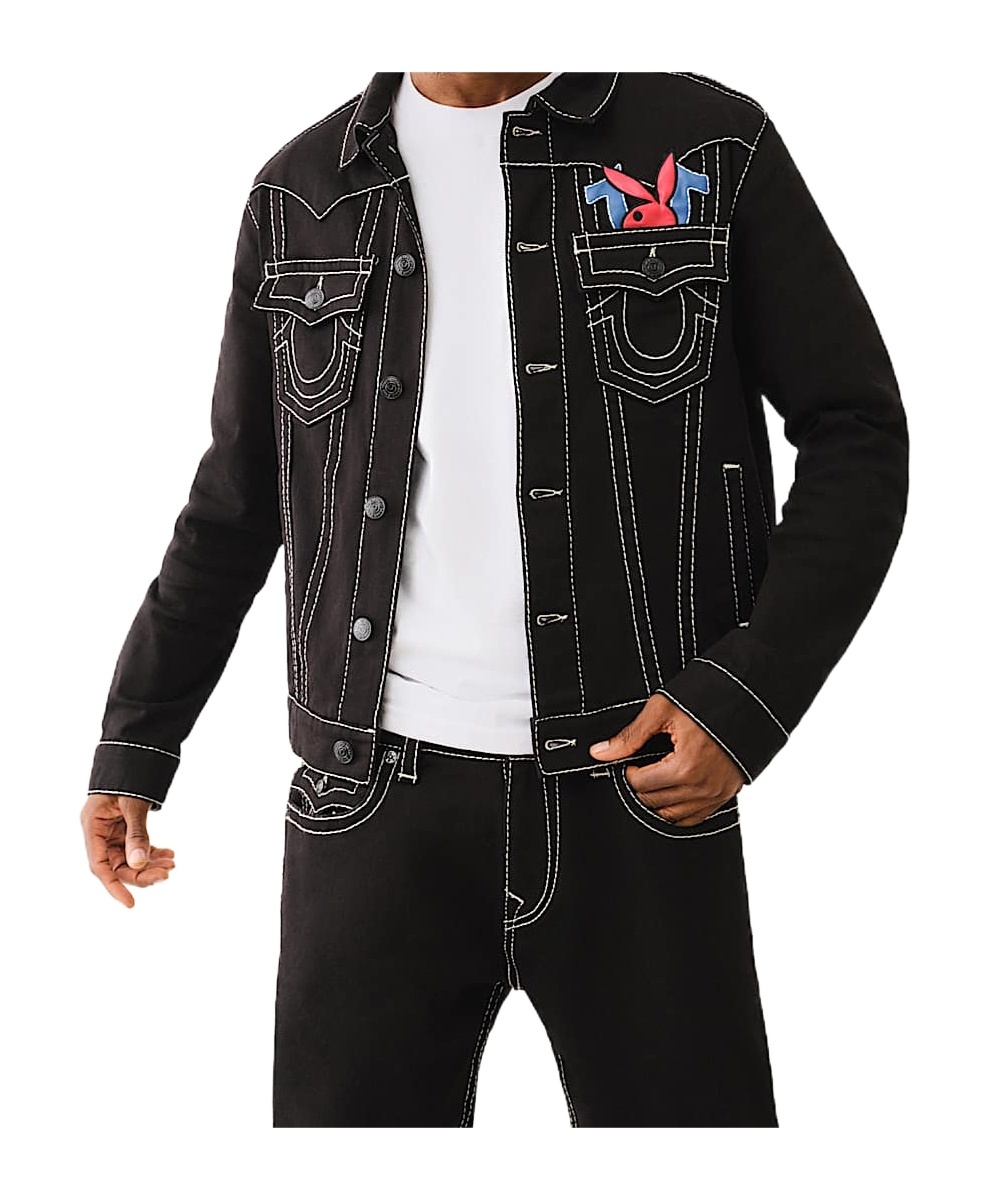True Religion Playboy X Jimmy Big T Jacket In Black