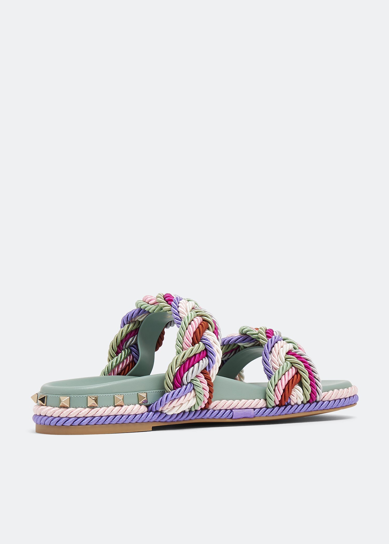 Valentino Colour-block Braided-strap Sandals In Multicolor