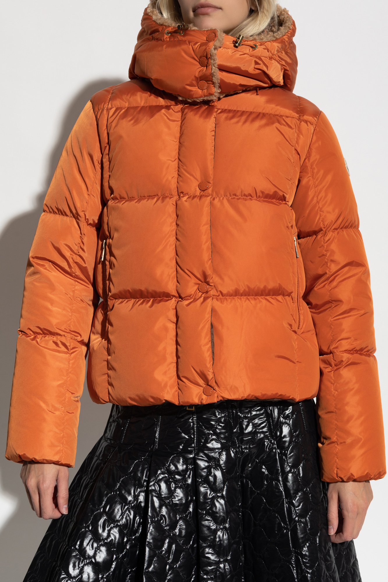 Moncler Castelnou Quilted Jacket In Orange