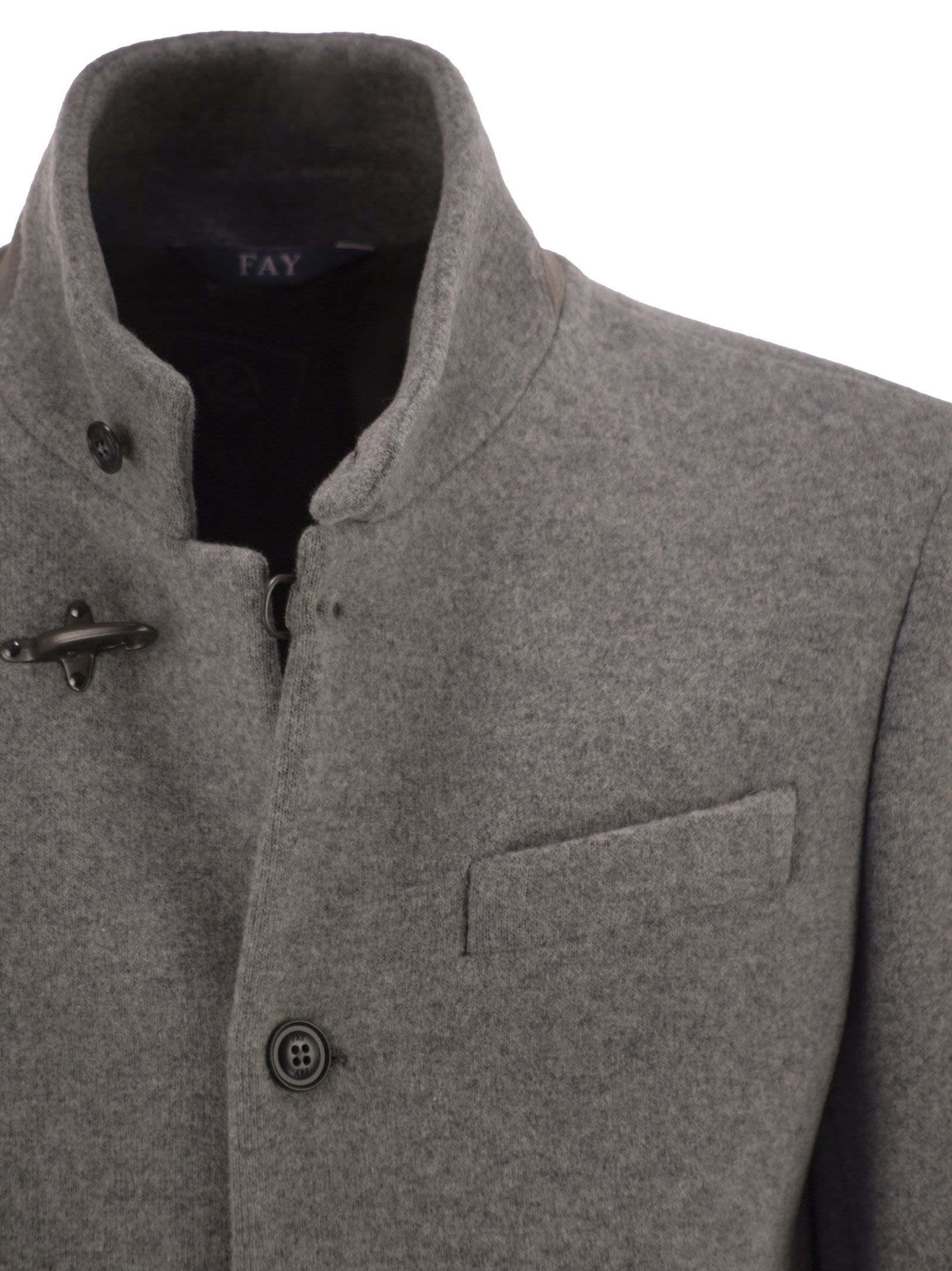 Fay Wool Blend Single Breasted Blazer In Gray