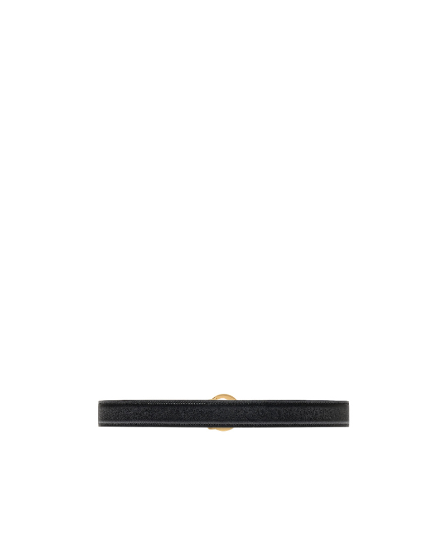 Gucci Interlocking G Leather Belt In Black