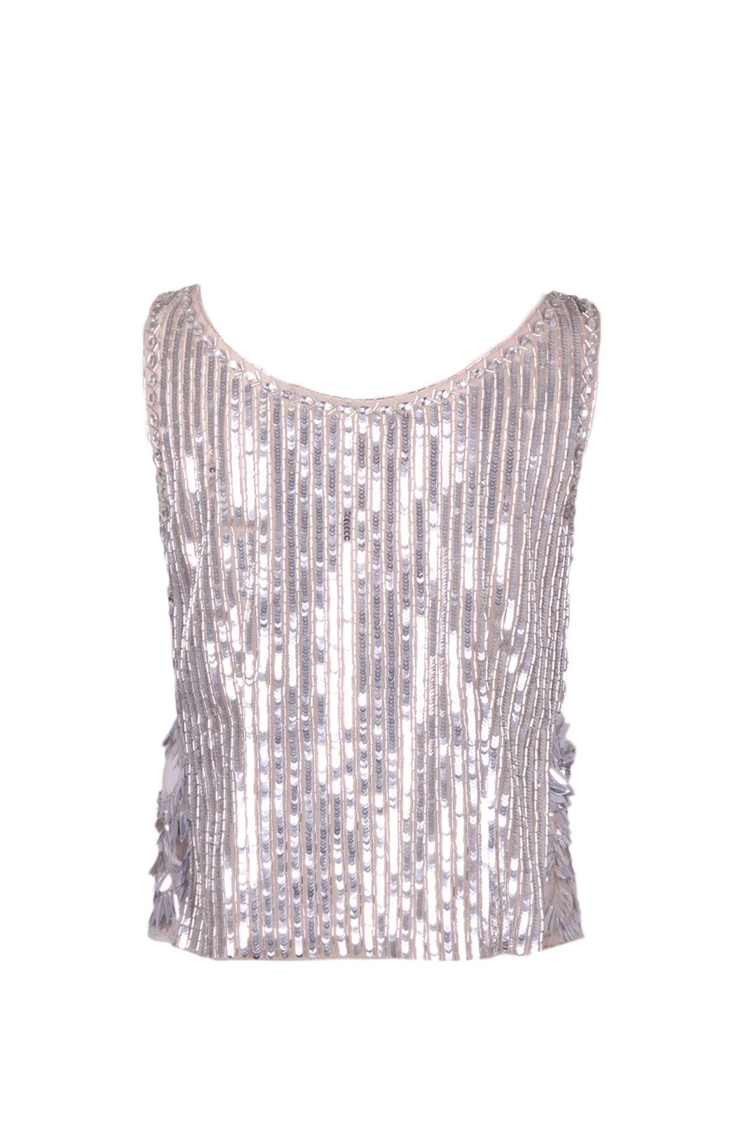 Alberta Ferretti Sequinned Top In Gray