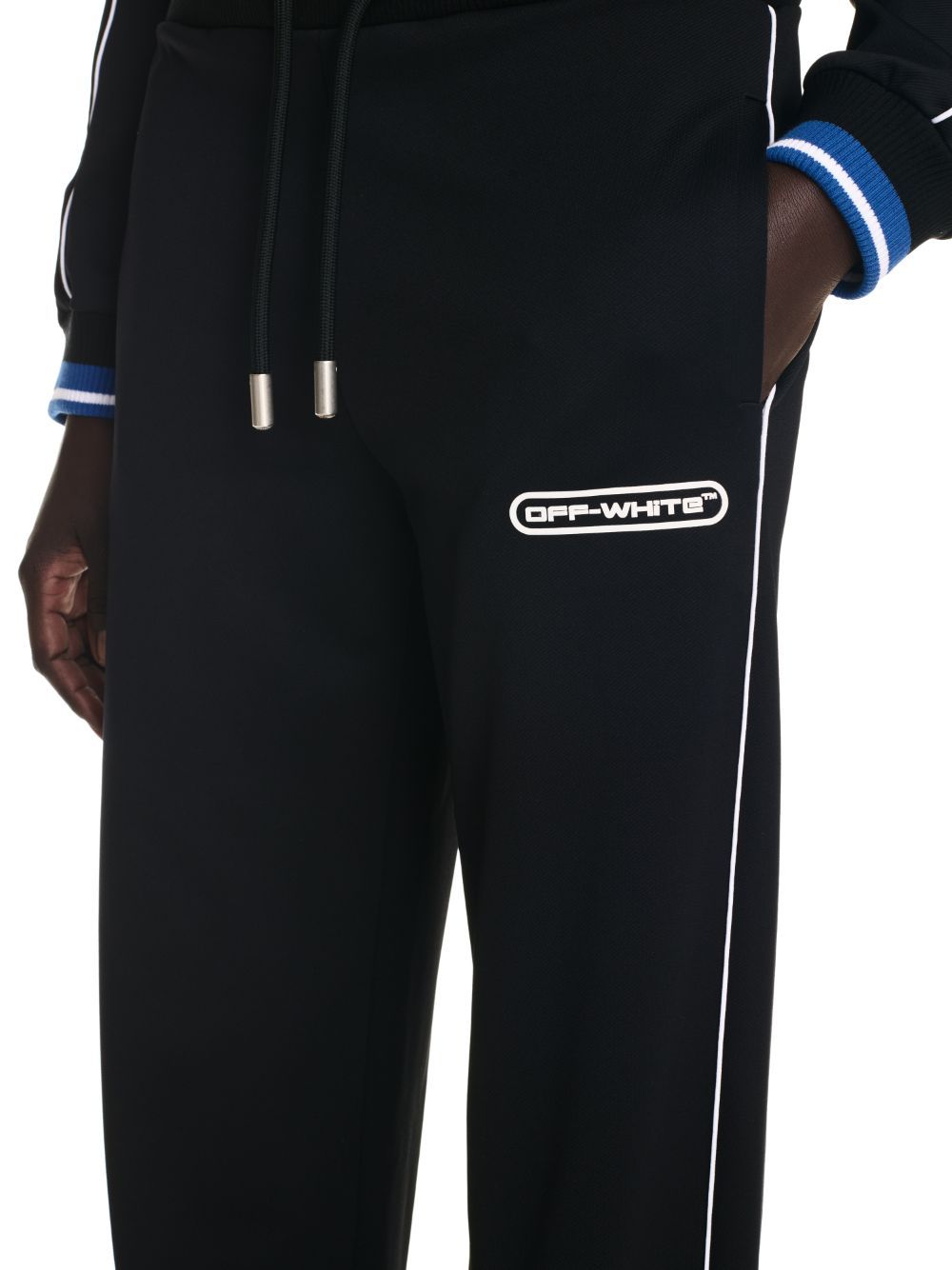 Off-white Printed Straight Track Pants In Black
