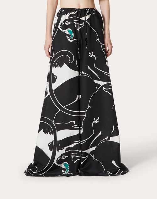 Valentino Poplin Leopard Print Casual Pants