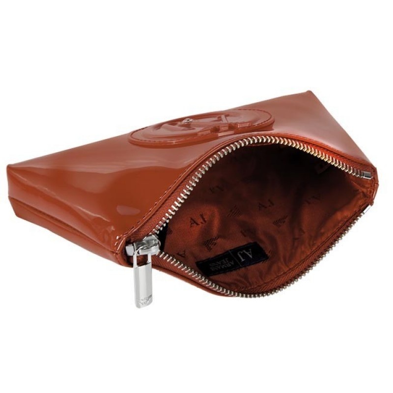 Armani Jeans Logo Wallet In Brown