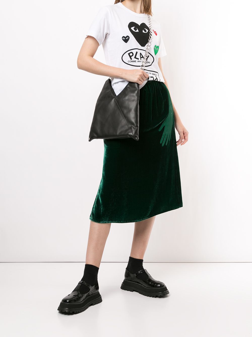 Comme Des Garçons Play Logo-print Short-sleeved T-shirt In White