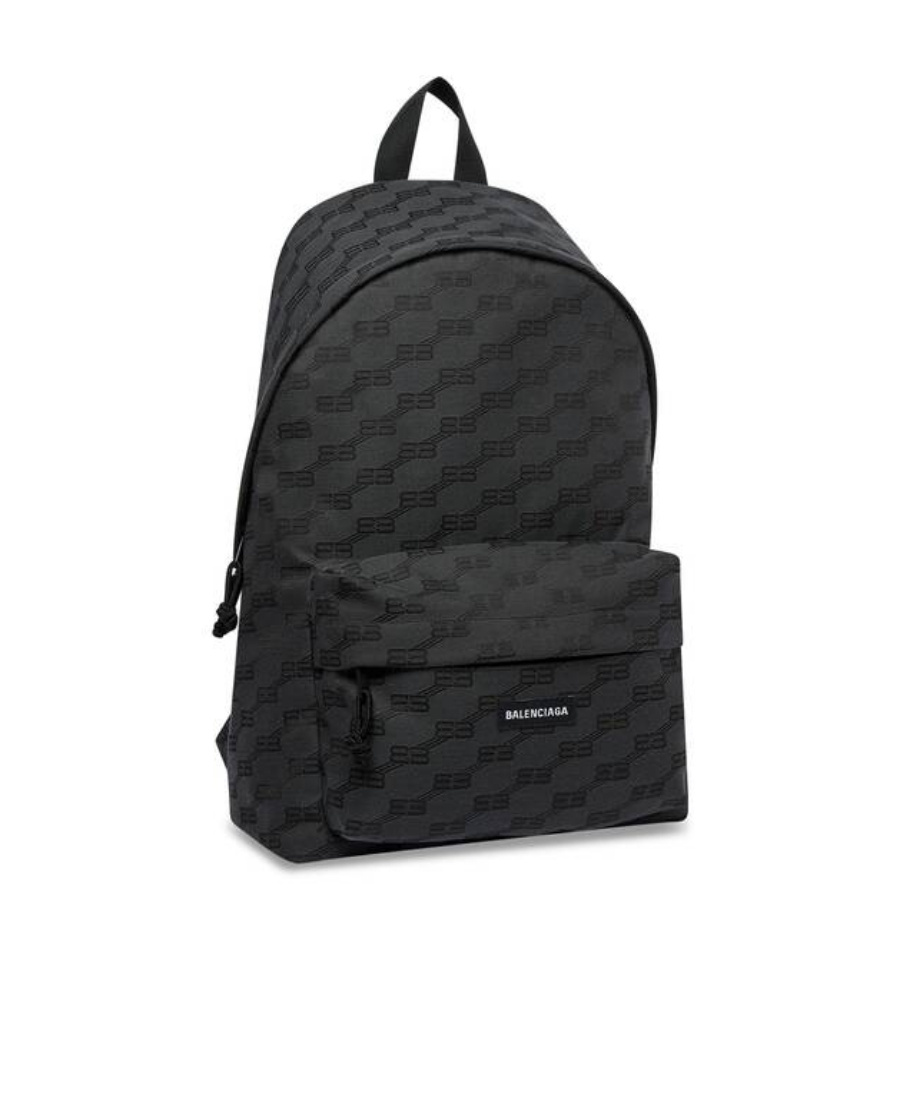 Balenciaga Zaino Signature Medium In Tela Jacquard Bb Monogram   Da Uomo In Nero
