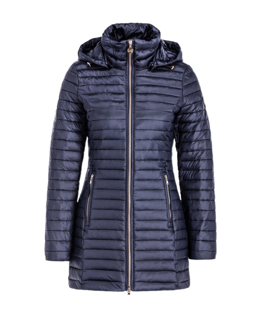 EA7 LOGO HOODED DOWN JACKET 