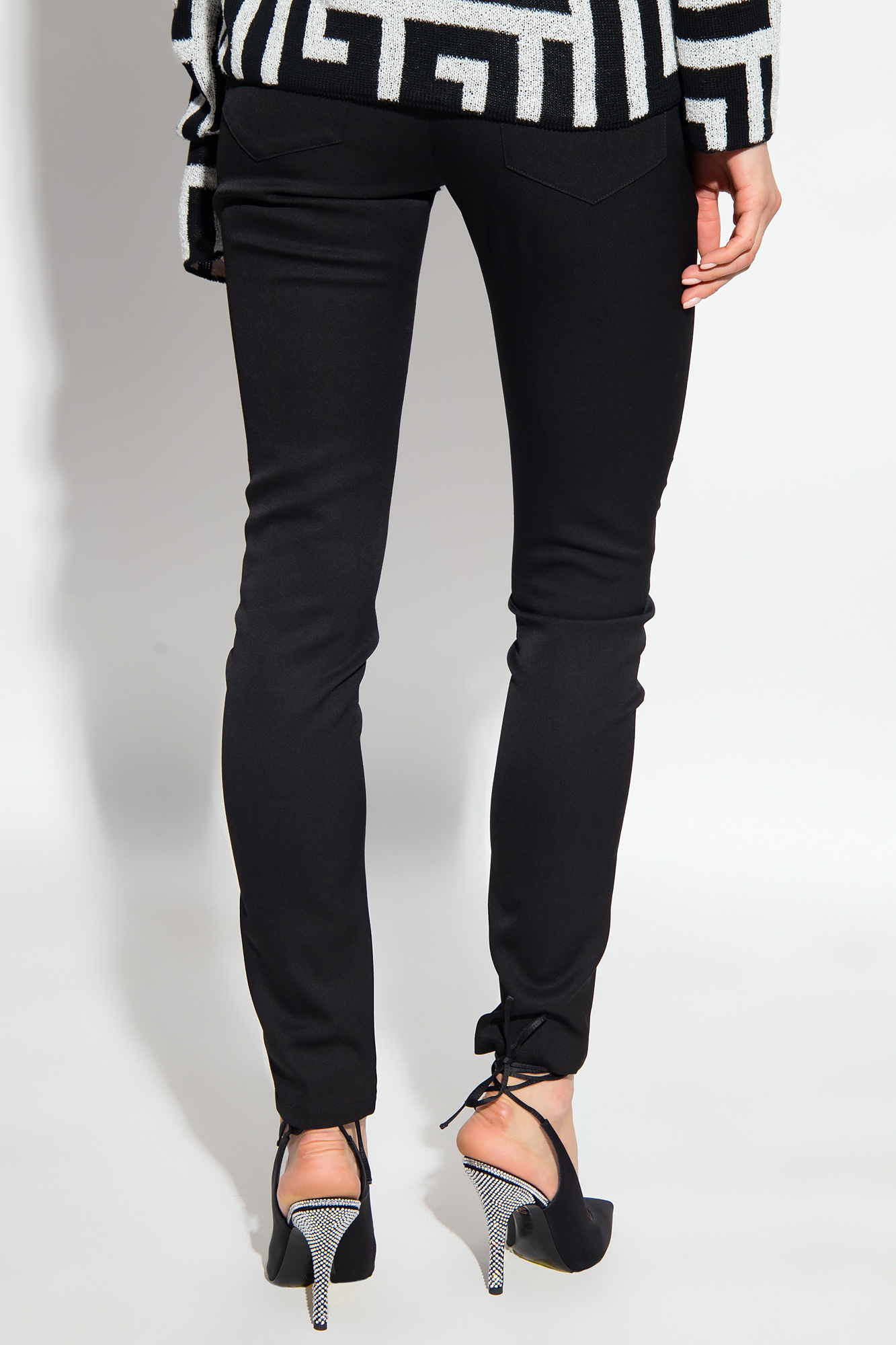 Balmain Button-detail Slim-fit Trousers In Black