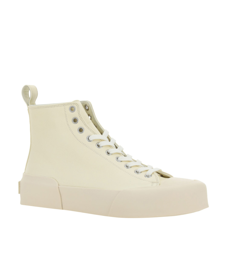 Jil Sander Leather High-top Sneakers For Women In Nude