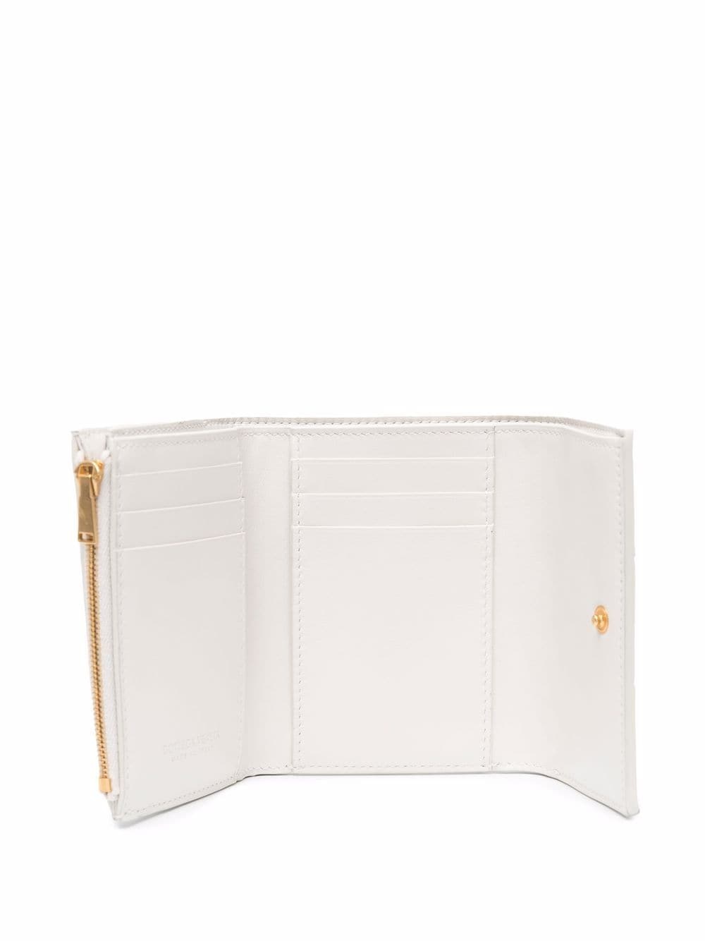 Bottega Veneta Interwoven-design Snap-fastening Wallet In White