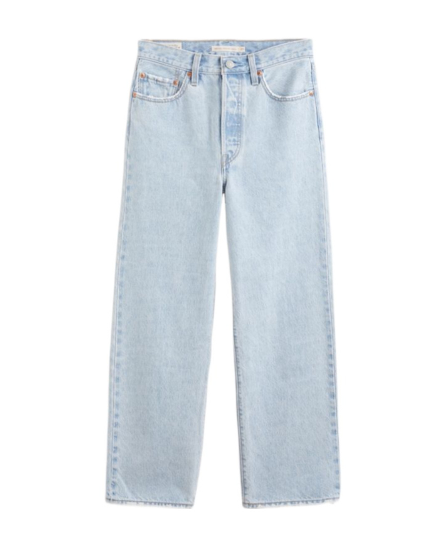 Levi's High Waisted Cropped Jeans In Blue