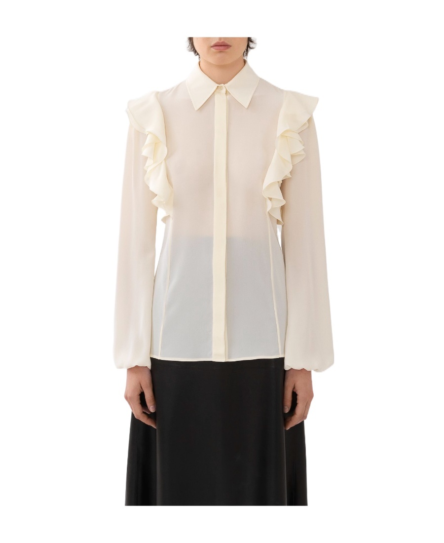 Chloé Draped Panels Bishop-sleeves Blouse In White