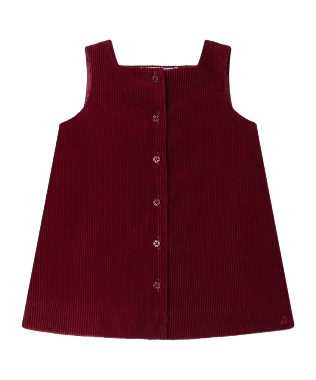 Bonpoint Buttoned Corduroy Dress In Burgundy